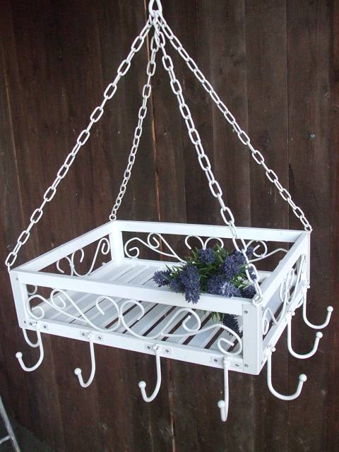 Küchenhänger, Kräuterhänger, Hängetablett, Küchenregal, Holz-Eisen